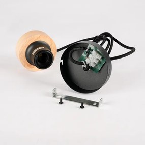 Brilagi - Függőlámpa kábellel BASKLITE 1xE27/15W/230V kaucsukfa/fekete