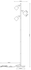 Globo 54114-3S - Állólámpa TRENT 3xE14/25W/230V