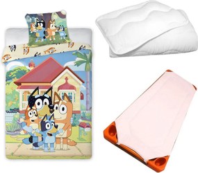 Bluey Happy Home Dreams gyerek, ovis ágyneműhuzat, derékalj és paplan/párna szett 100x135 cm 40x60 cm