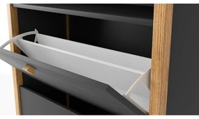 Bode sötétszürke cipősszekrény, két fiókkal - Woodman