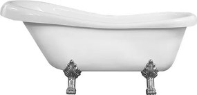 Luxury Retro szabadon álló fürdökád akril  170 x 75 cm, fehér, láb króm - 53251707500-00 Térben álló kád