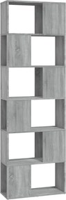 vidaXL szürke sonoma színű térelválasztó könyvszekrény 60x24x186 cm