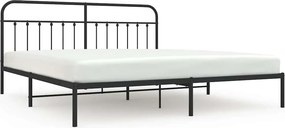vidaXL fekete fém ágykeret fejtámlával 193 x 203 cm