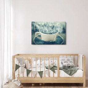 Kép - Téli világ egy bögrében (90x60 cm)