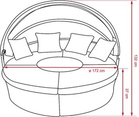 13 részből álló multifunkciós CATALINA 2023 kerti kanapé + ülőgarnitúra - fekete/szürke