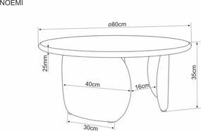 Noemi dohányzóasztal sötétbézs