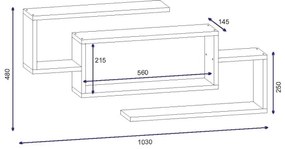 Fali polc JANISON 48x103 cm fehér