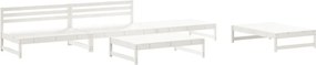 vidaXL 5 részes fehér tömör fenyőfa kerti pihenőgarnitúra