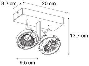 Modern fekete reflektor 2 lámpás - Master 70