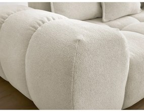 Fehér zsenília kinyitható-tárolóhelyes sarokkanapé (jobb oldali-L alakú) Everest – Bobochic Paris