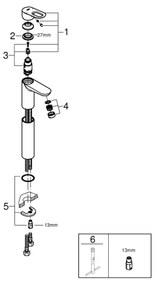 GROHE 23764000 - BAULOOP DN 15 mosdócsaptelep fényes króm