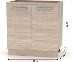 Konyhabútor 2,4 m, tölgy sonoma, NOVA PLUS