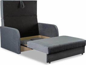 Kétszemélyes ágyazható fotel szürke színben VERO 2