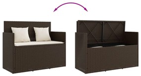 barna polyrattan kerti pad párnákkal