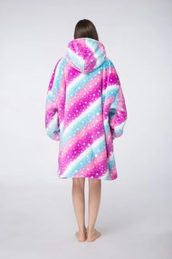 báránybunda hatású kapucnis, ujjas pléd AURORA színes