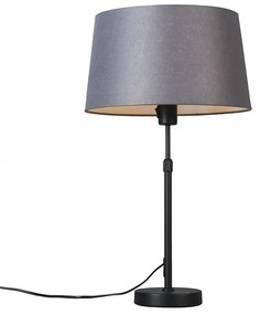 Asztali lámpa fekete szürke árnyékolóval 35 cm állítható - Parte
