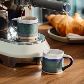 Sötétkék agyagkerámia eszpresszó bögre szett 2 db-os 80 ml Marlow – Sass &amp; Belle