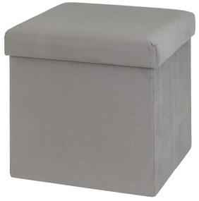 Világosszürke bársony puff Estela – Casa Selección