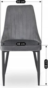 Étkezőszék szürke bársony kárpittal – BARI