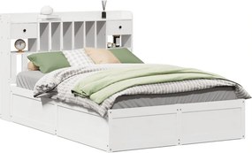 vidaXL fehér tömör fenyőfa ágy matrac nélkül 140x190 cm