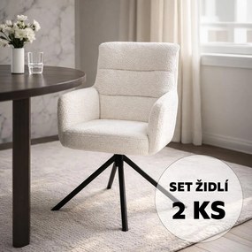 AVENBERG TESSA Forgó étkezőszék szett - 2 db, fehér