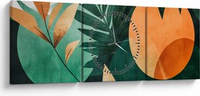 Kép - Geometrikus természeti minták (órával) (90x30 cm)