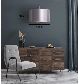 Duolla - Csillár zsinóron CANNES 1xE27/15W/230V á. 50 cm ezüst/réz