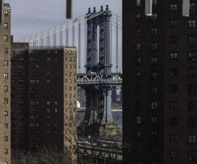 Poszter 60x50cm Manhattan híd New York épületeken át, Assaf F