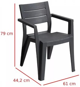 Amari 6+1 kerti bútor garnitúra szett kőris-grafit