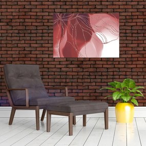Kép - Piros absztrakt virág N⁰1 (90x60 cm)