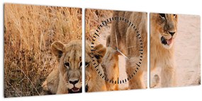 Egy oroszlán képe (órával) (90x30 cm)