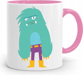 Rózsaszín Bögre Gyereknap Ajándék Yeti nyomott mintával