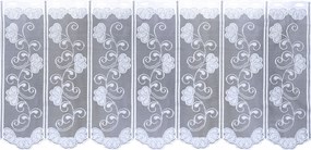 Zsakárd függöny, fehér, szegmentált lambrekin, 50 cm magas