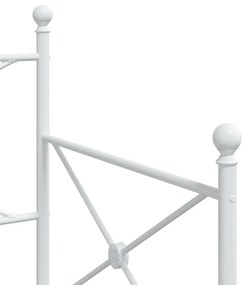 Daybed with Trundle without Mattress White 80x200 cm acél