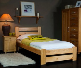 AMI nábytek Fenyőfa ágy Kati 90x200 cm, éger színben