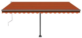 narancssárga-barna szélérzékelős és LED-es napellenző 400x300cm