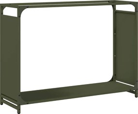 vidaXL olívazöld hidegen hengerelt acél tűzifatároló 90x28x65 cm
