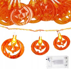 Lámpák 20 Led Függő Tökök Halloween 300cm Narancssárga Világító Dekoráció