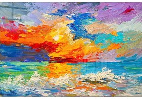 Üveg kép 100x70 cm Abstract Sunset – Wallity