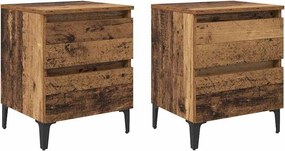vidaXL Éjjeliszekrény 2 pcs Régi fa 40 x 35 x 50 cm Faanyag