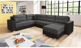 WHALE U alakú ülőgarnitúra, 314x90x217, berlin 02/madryt 1100