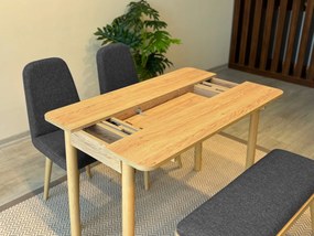 Étkezőgarnitúra(Kihúzható asztal, szék) (4 db) Vina Mini 01 1053 - Tölgy, Antracit