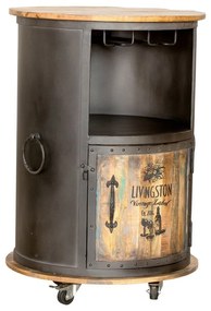 Fekete fém bortartó szekrény, palackok száma 9, 60x85 cm Luni – Interia Home &amp; Living