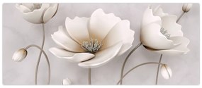 Fehér virágok képe (120x50 cm)