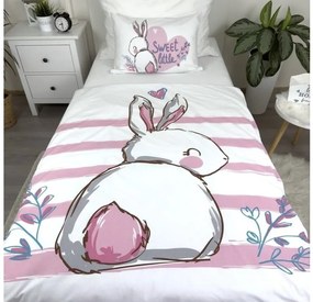 Pamut ágynemű babáknak BUNNY SWEET fehér Ágyneműhuzat mérete: 40 x 60 cm | 100 x 135 cm