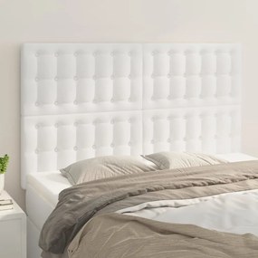 4 db fehér műbőr fejtámla 72 x 5 x 78/88 cm