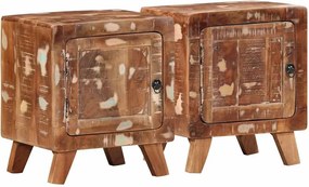 vidaXL éjjeliszekrény 2 db 40x32x46 cm tömör újrahasznosított fa
