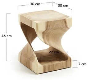 Munggur fa tárolóasztal 30x30 cm Hakon – Kave Home
