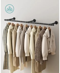 Falra szerelhető vállfatartó LINEA, fekete