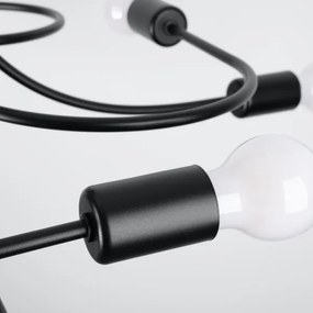 Sollux SL.1457 - Csillár rúdon LEVAR 8xE27/15W/230V fekete